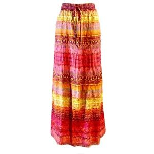 New Directions Long Maxi Multi Color Rayon Skirt Size L